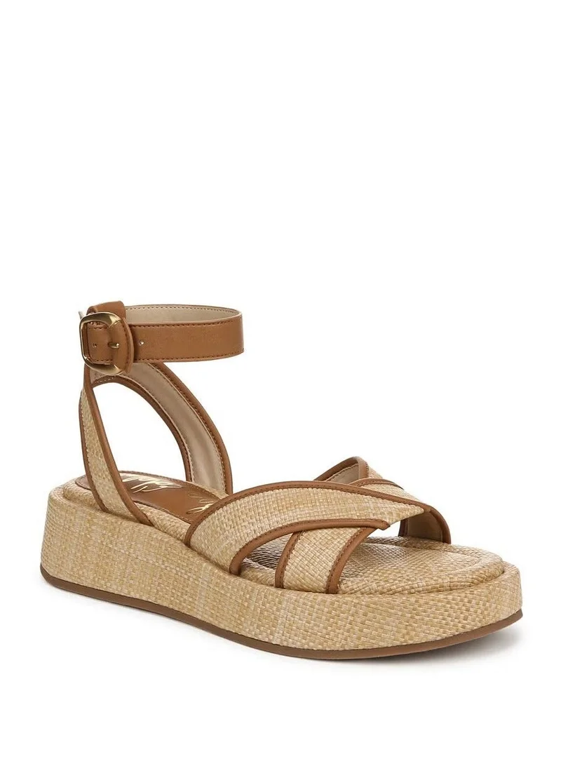Sam Edelman BEIGE Nylie Platform Ankle Strap Sandal for Women | Best Price UAE